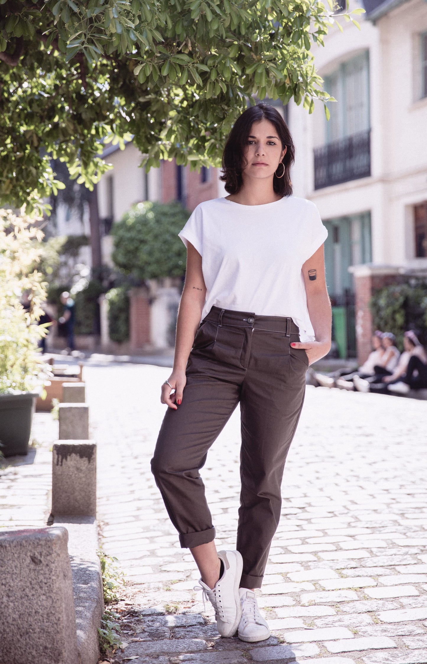 Pantalon boyfriend kaki