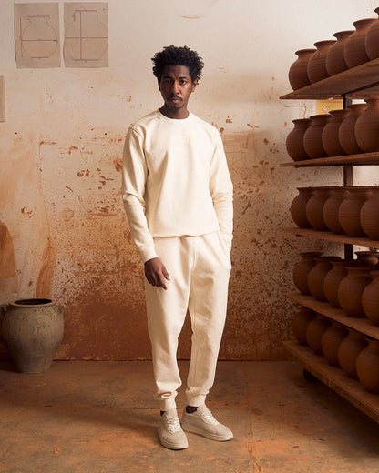 Sweat col rond Crème