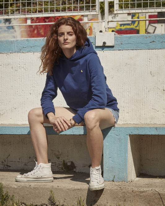 sweat capuche femme bleu ciel