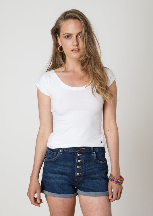 t-shirt blanc échancré