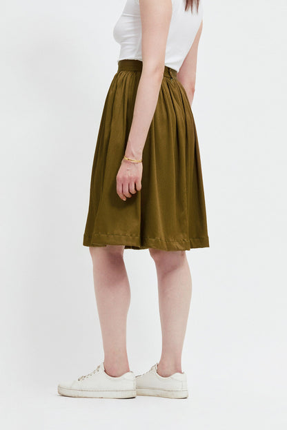 Jupe froncée kaki