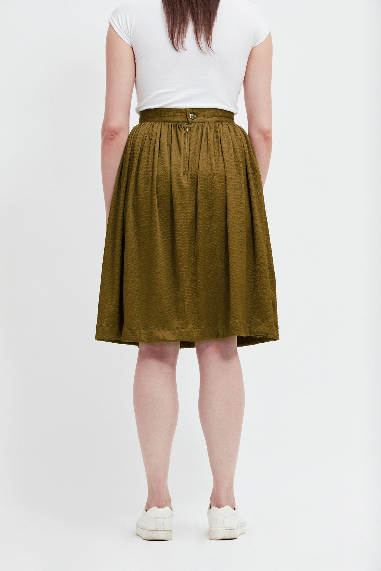 Jupe froncée kaki